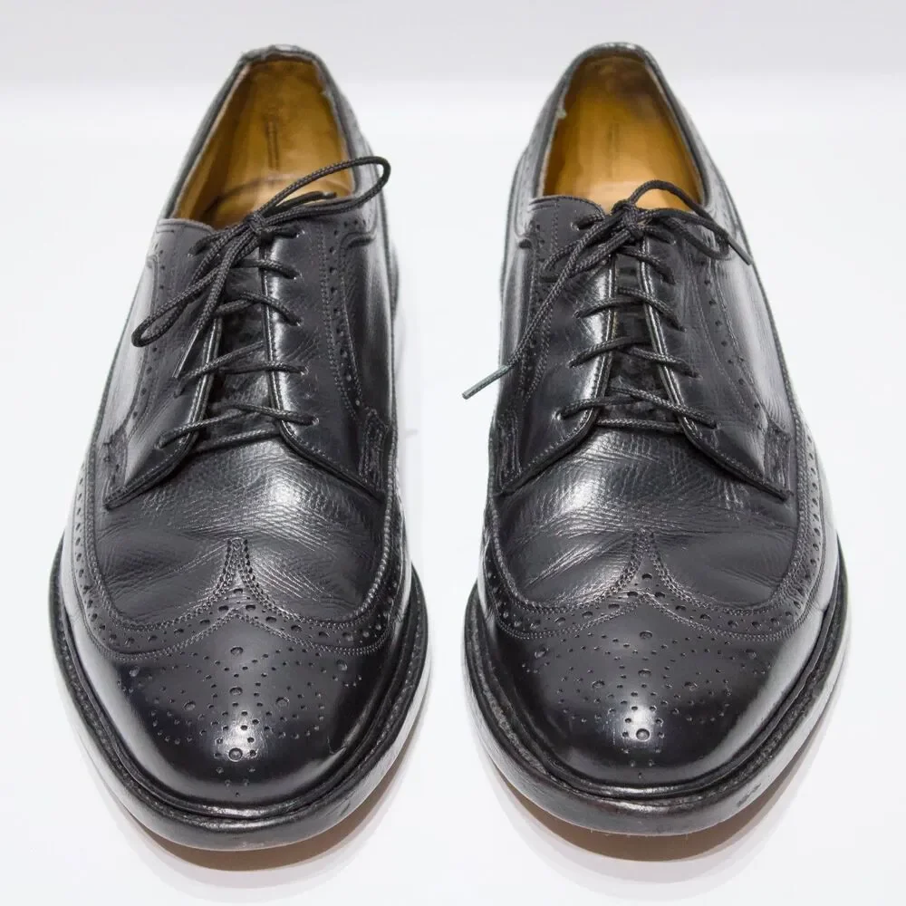 Florsheim Imperial Made in USA Black Leather Wingtip Oxford Shoes Men Size 9D